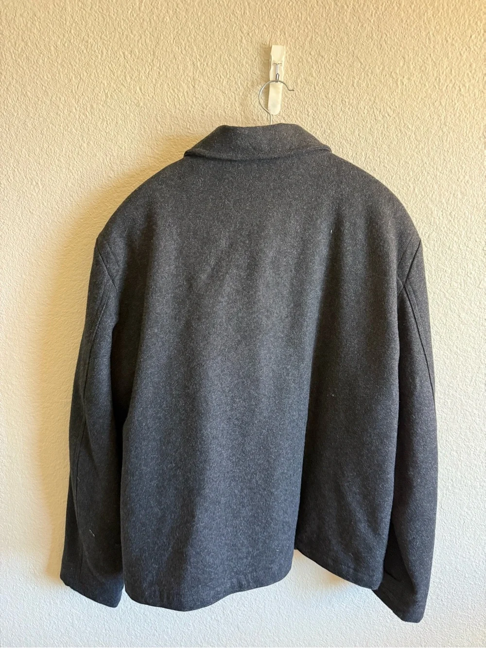 J Crew Men's Charcoal Gray Wool-Blend Coat Jacket Heavyweight Quilted Size XL